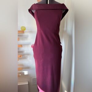 Symphony Deep Burgundy Bowed Backless Dress